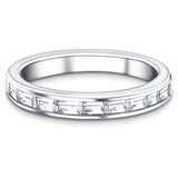 Diamond Baguette Half Eternity Ring 0.60ct G/SI 18k White Gold 3.0mm - All Diamond