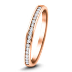 Diamond Channel Half Eternity Ring 0.15ct G/SI 18k Rose Gold 2.3mm - All Diamond