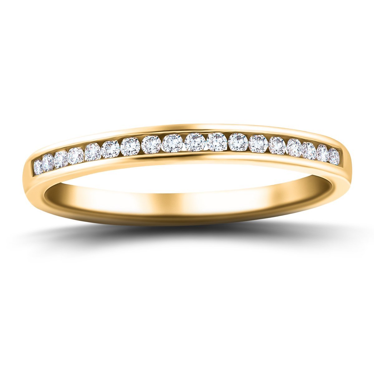 Diamond Channel Half Eternity Ring 0.15ct G/SI 18k Yellow Gold 2.3mm - All Diamond