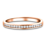 Diamond Channel Half Eternity Ring 0.15ct G/SI 9k Rose Gold 2.3mm - All Diamond