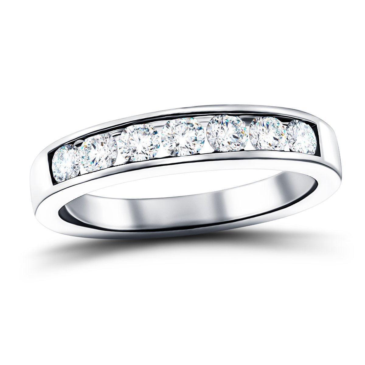 Diamond Channel Half Eternity Ring 0.20ct G/SI in Platinum 3.0mm - All Diamond