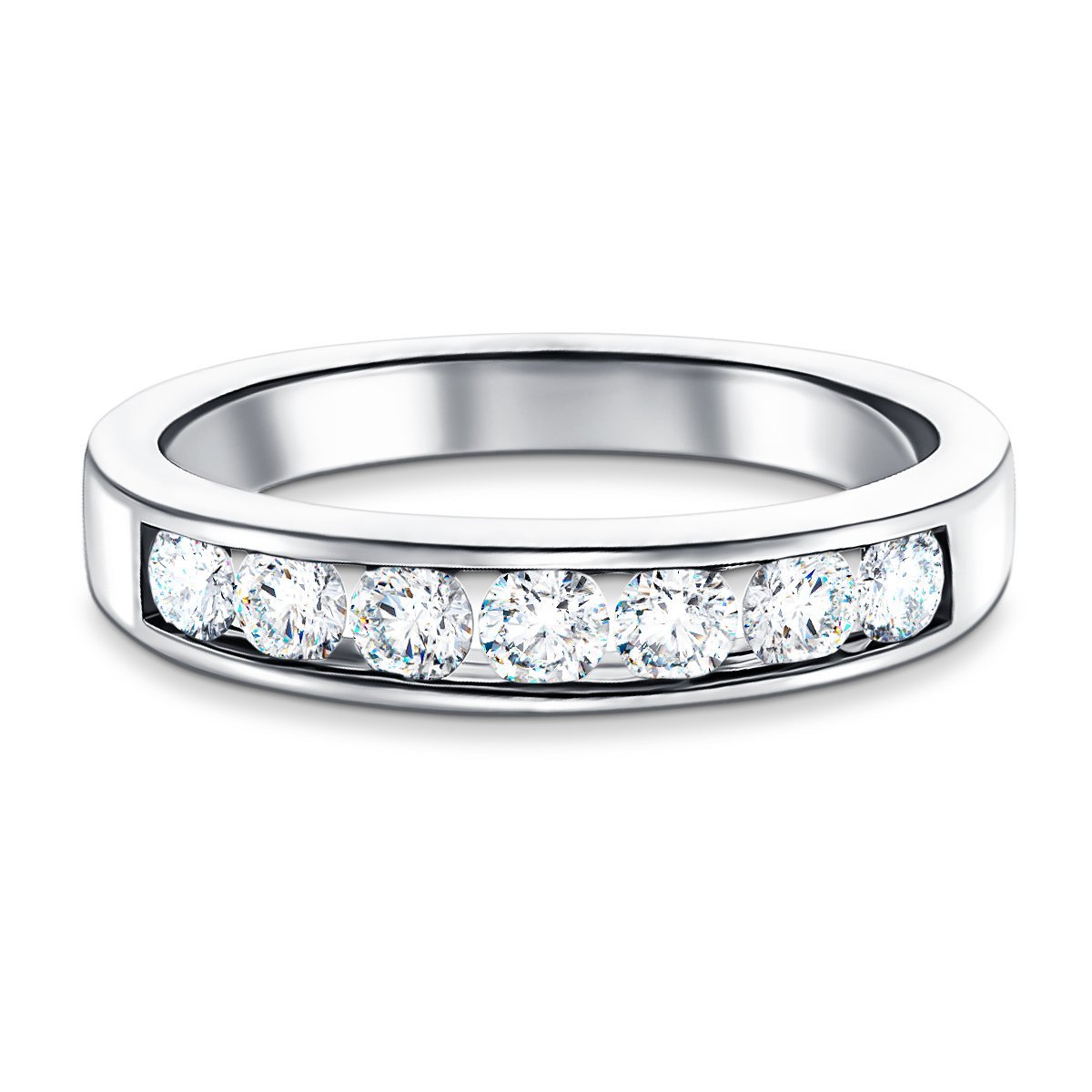 Diamond Channel Half Eternity Ring 0.20ct G/SI in Platinum 3.0mm - All Diamond