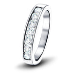 Diamond Channel Half Eternity Ring 0.20ct G/SI in Platinum 3.0mm - All Diamond