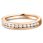 Diamond Channel Half Eternity Ring 0.27ct G/SI 18k Rose Gold 2.5mm - All Diamond