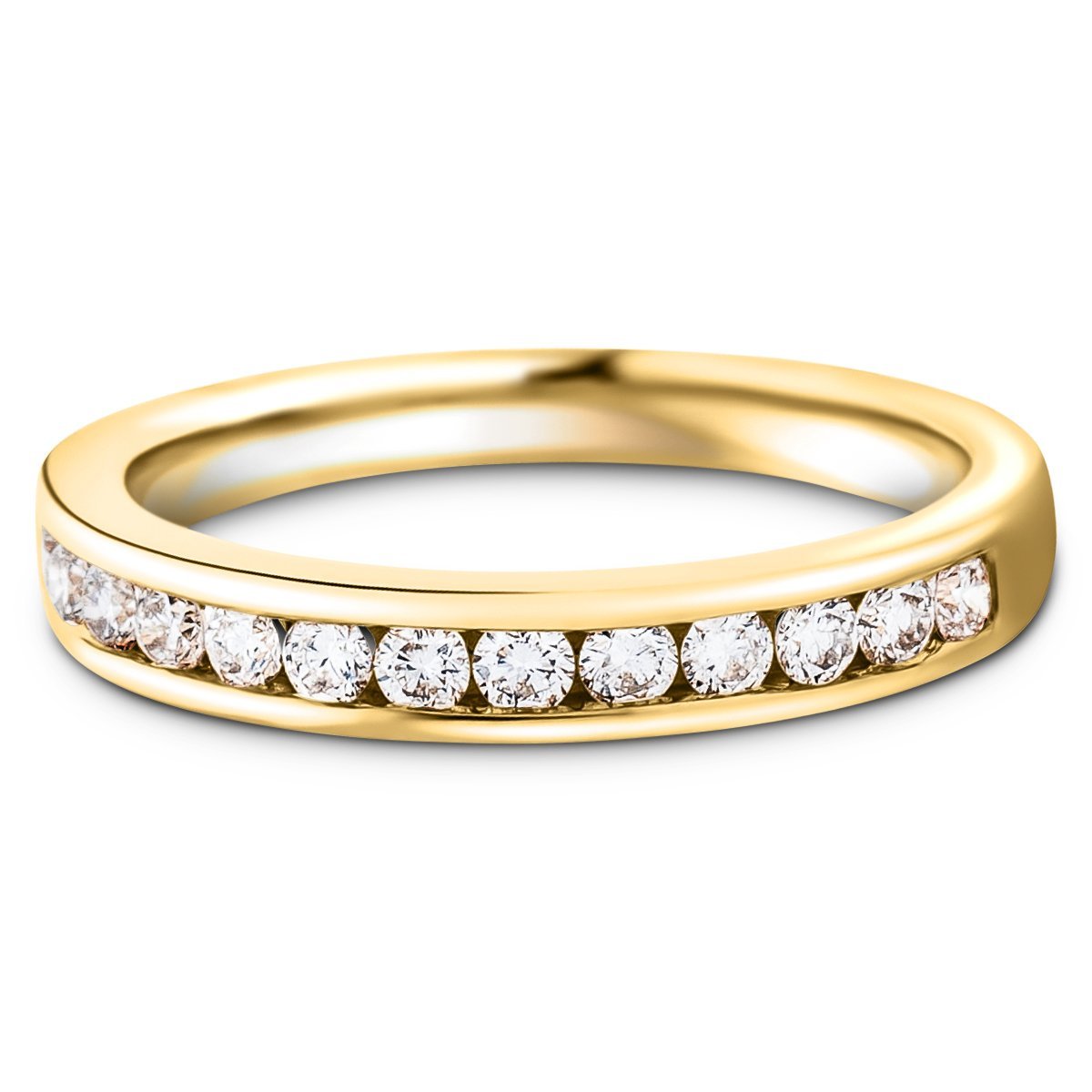 Diamond Channel Half Eternity Ring 0.27ct G/SI 18k Yellow Gold 2.5mm - All Diamond