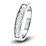 Diamond Channel Half Eternity Ring 0.50ct G/SI 18k White Gold 3.5mm - All Diamond