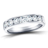 Diamond Channel Half Eternity Ring 0.80ct G/SI in Platinum 4.0mm - All Diamond