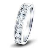 Diamond Channel Half Eternity Ring 0.80ct G/SI in Platinum 4.0mm - All Diamond