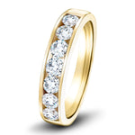 Diamond Channel Half Eternity Ring 1.00ct G/SI 18k Yellow Gold 4.5mm - All Diamond