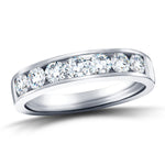 Diamond Channel Half Eternity Ring 1.00ct G/SI in Platinum 4.5mm - All Diamond