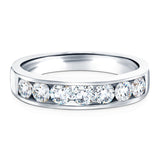 Diamond Channel Half Eternity Ring 1.00ct G/SI in Platinum 4.5mm - All Diamond