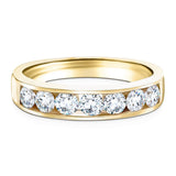 Diamond Channel Half Eternity Ring 1.50ct G/SI 18k Yellow Gold 5.2mm - All Diamond