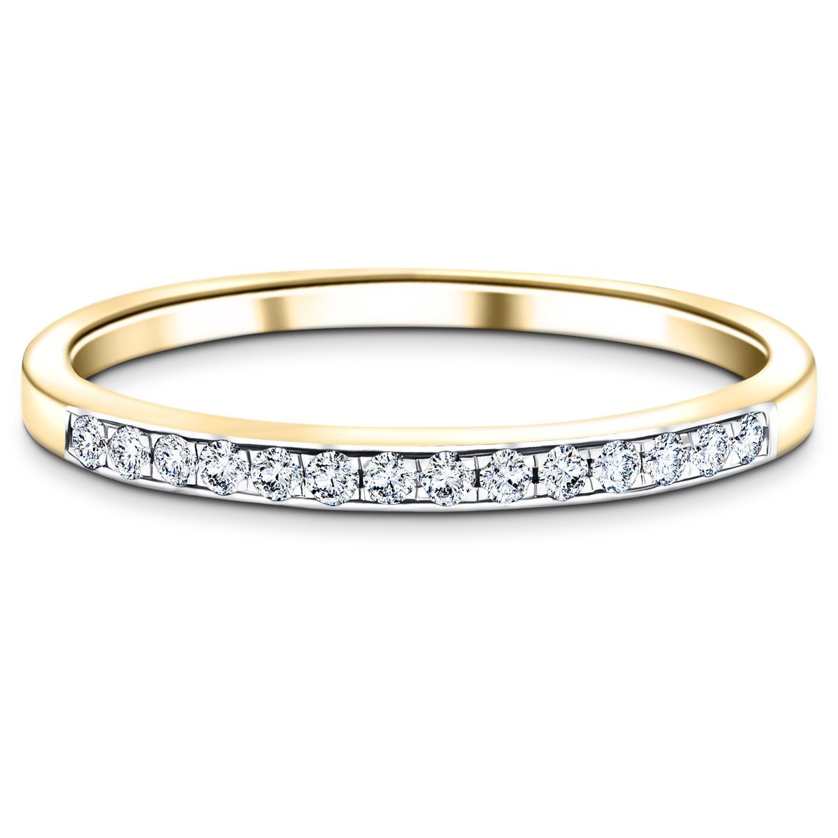 Diamond Channel Set Half Eternity Ring 0.15ct G/SI 18k Yellow Gold - All Diamond