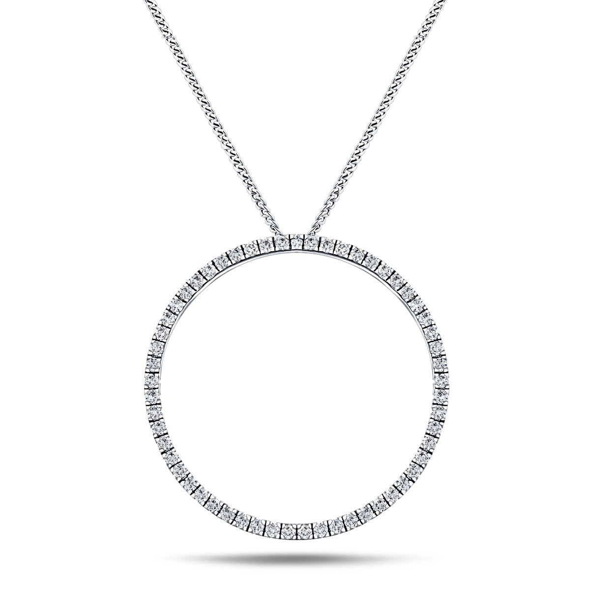 Diamond Circle Life Necklace 0.25ct G/SI Quality 18k White Gold W18.0 - All Diamond