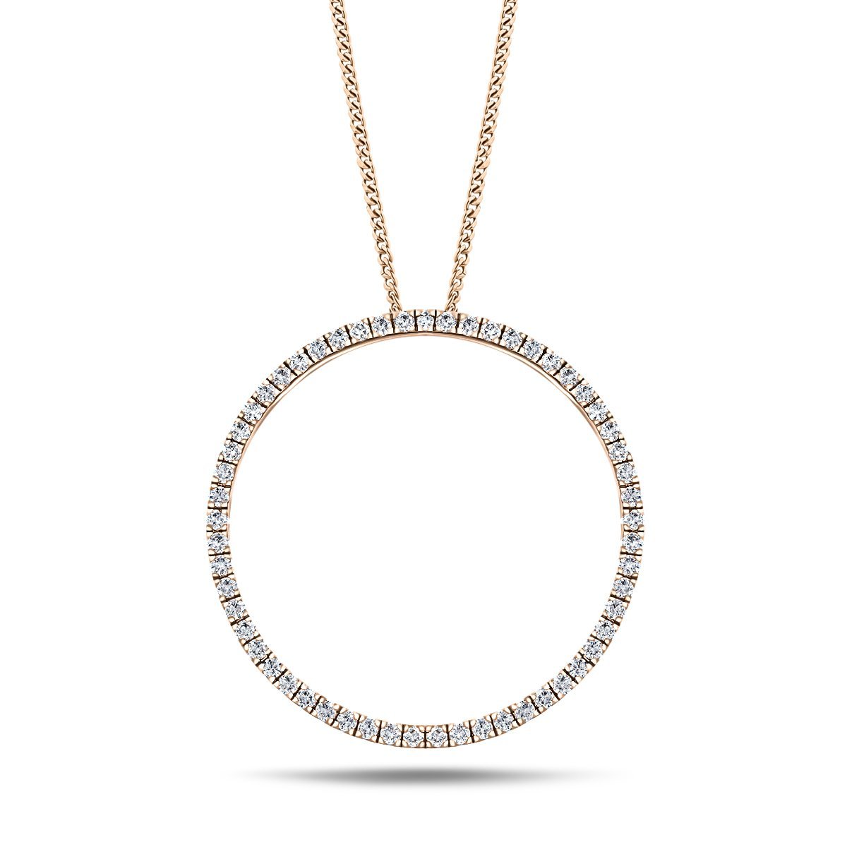 Diamond Circle Life Necklace 0.50ct G/SI Quality 18k Rose Gold W18.0 - All Diamond