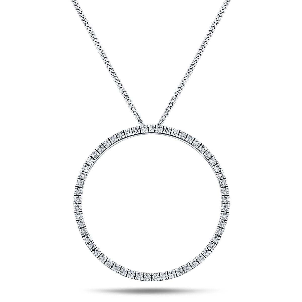 Diamond Circle Life Necklace 0.50ct G/SI Quality 18k White Gold W18.0 - All Diamond