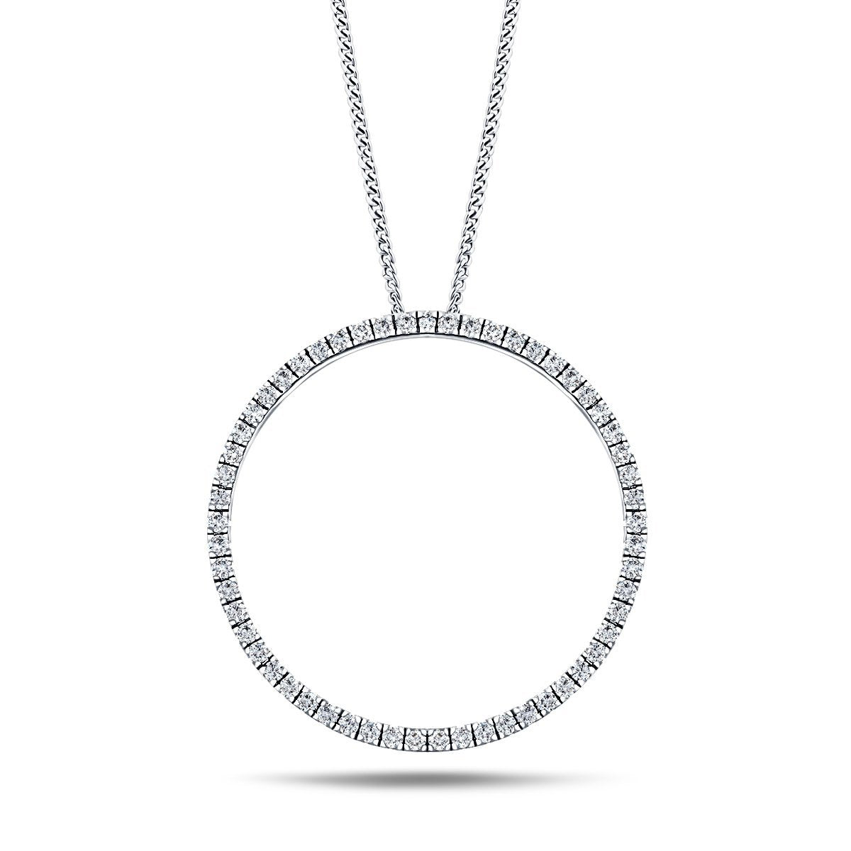 Diamond Circle Life Necklace 0.50ct G/SI Quality 18k White Gold W18.0 - All Diamond