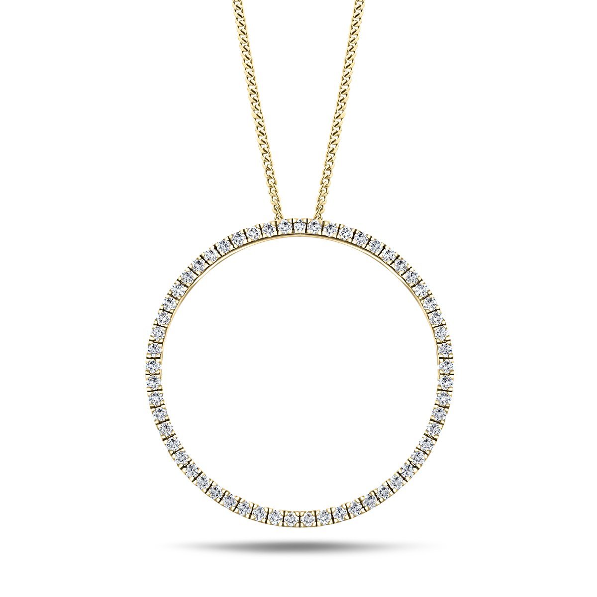 Diamond Circle Life Necklace 0.50ct G/SI Quality 18k Yellow Gold W18.0 - All Diamond