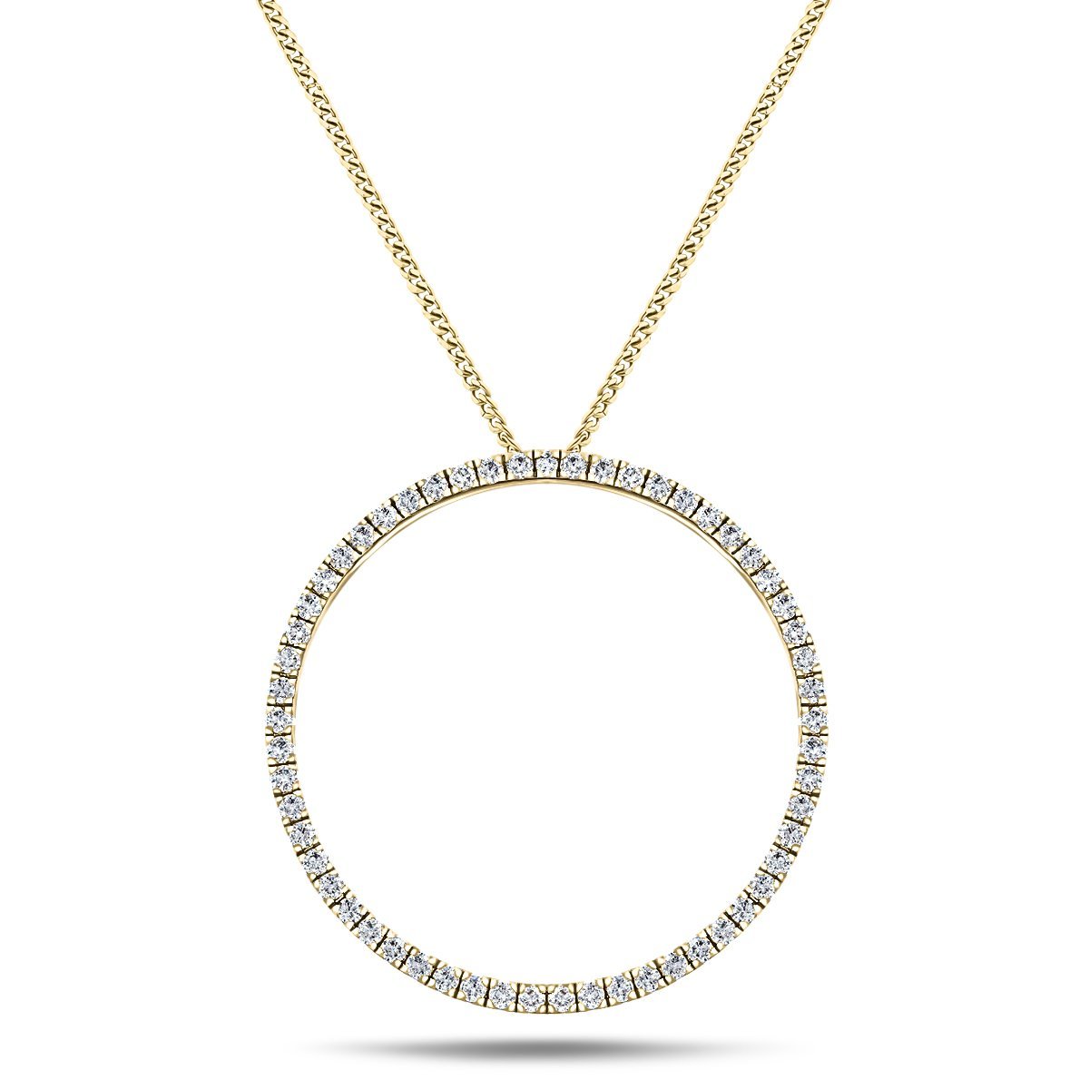 Diamond Circle Life Necklace 0.50ct G/SI Quality 18k Yellow Gold W18.0 - All Diamond