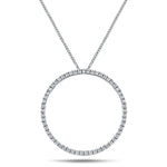 Diamond Circle Life Necklace 0.75ct G/SI Quality 18k White Gold W23.5 - All Diamond