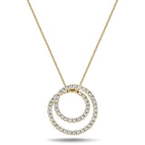 Diamond Circle Life Necklace 0.80ct G/SI Quality 18k Yellow Gold W19.5 - All Diamond