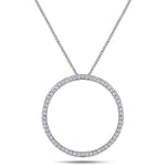 Diamond Circle Life Necklace 1.00ct G/SI Quality 18k White Gold W34.5 - All Diamond