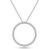 Diamond Circle Life Necklace 1.00ct G/SI Quality 18k White Gold W34.5 - All Diamond