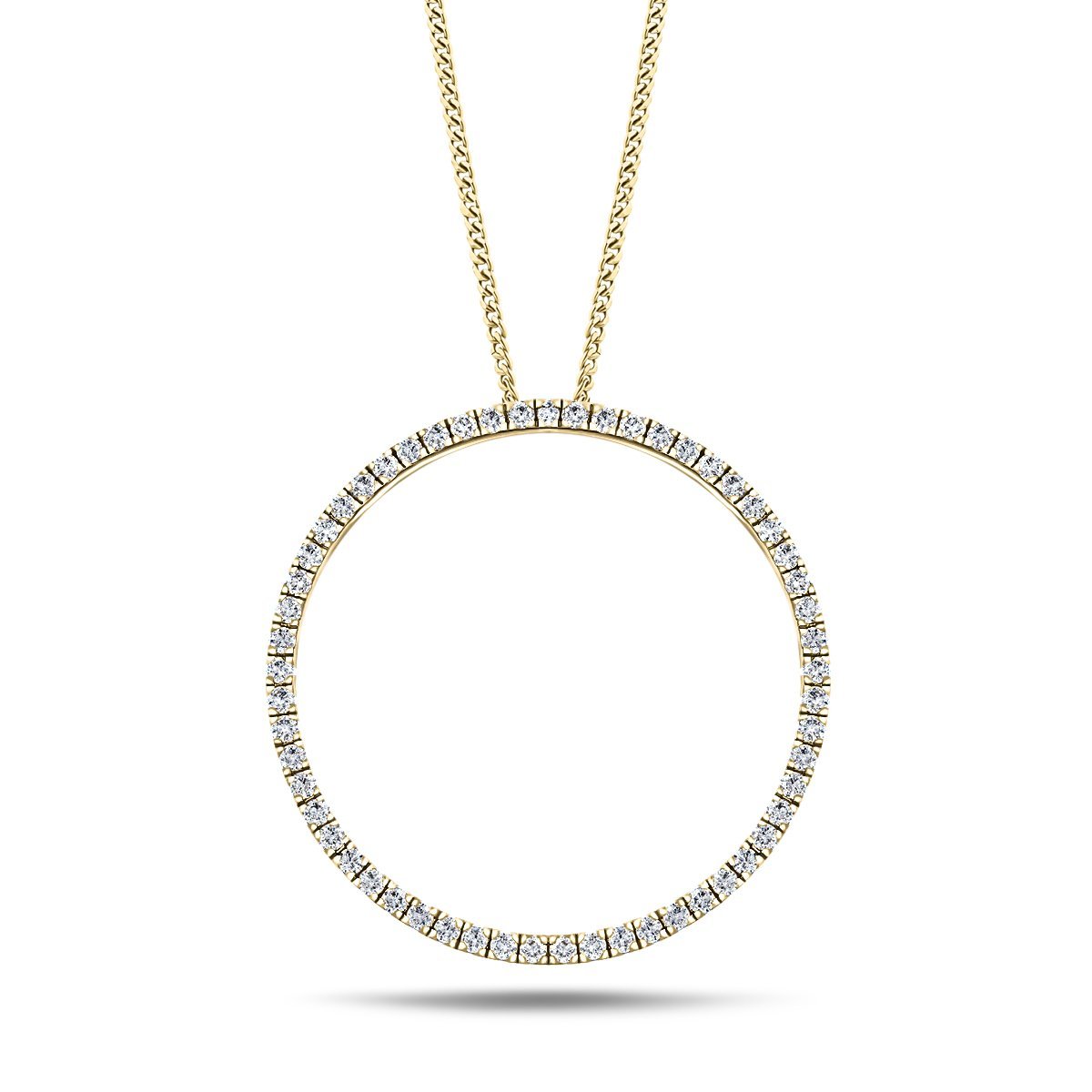 Diamond Circle Life Necklace 1.00ct G/SI Quality 18k Yellow Gold W28.8 - All Diamond