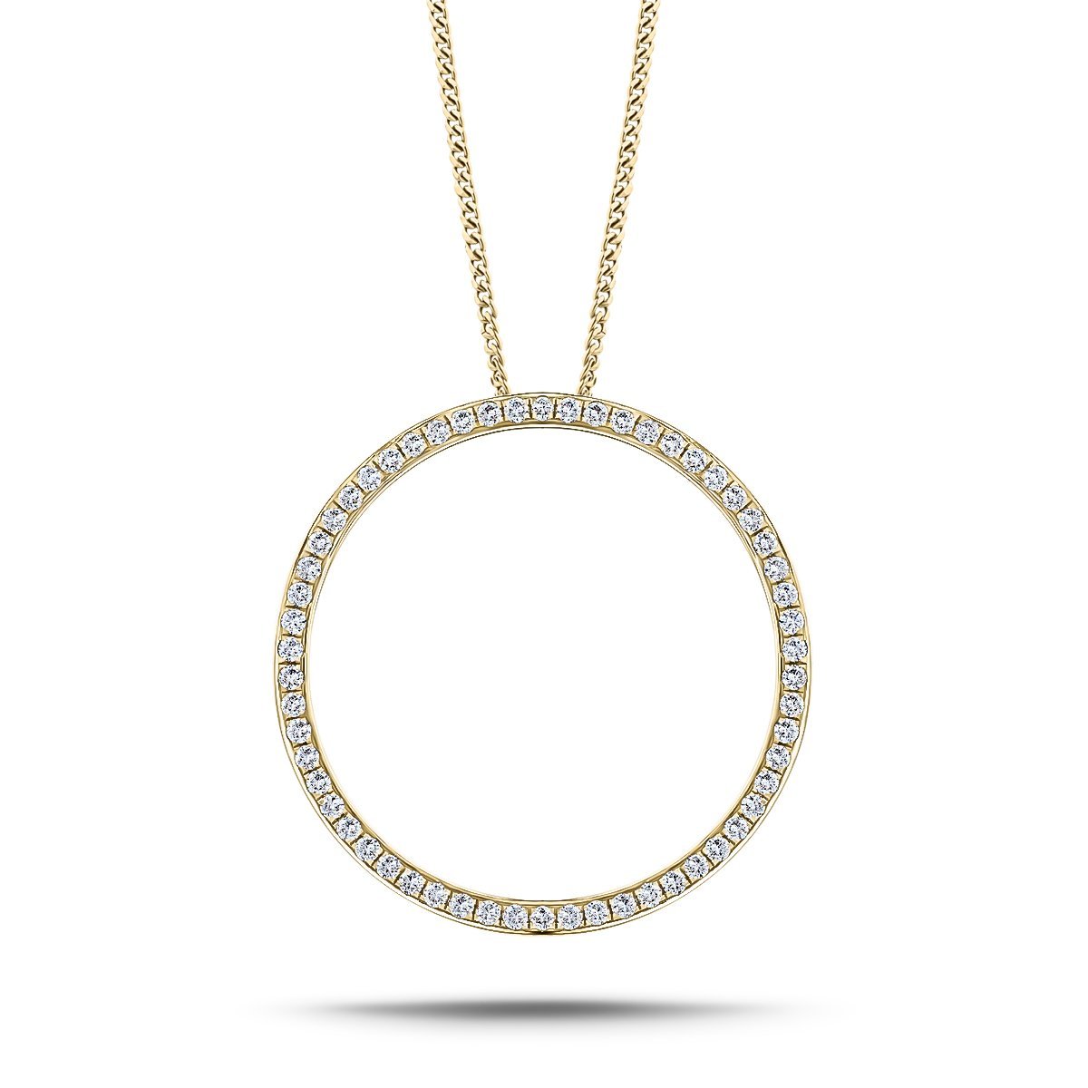 Diamond Circle Life Necklace 1.00ct G/SI Quality 18k Yellow Gold W34.5 - All Diamond