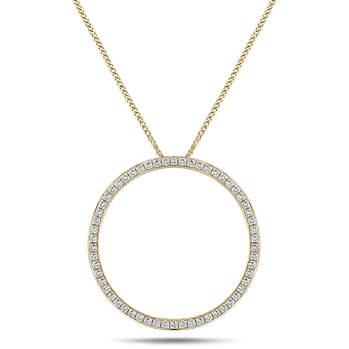 Diamond Circle Life Necklace 1.00ct G/SI Quality 18k Yellow Gold W34.5 - All Diamond