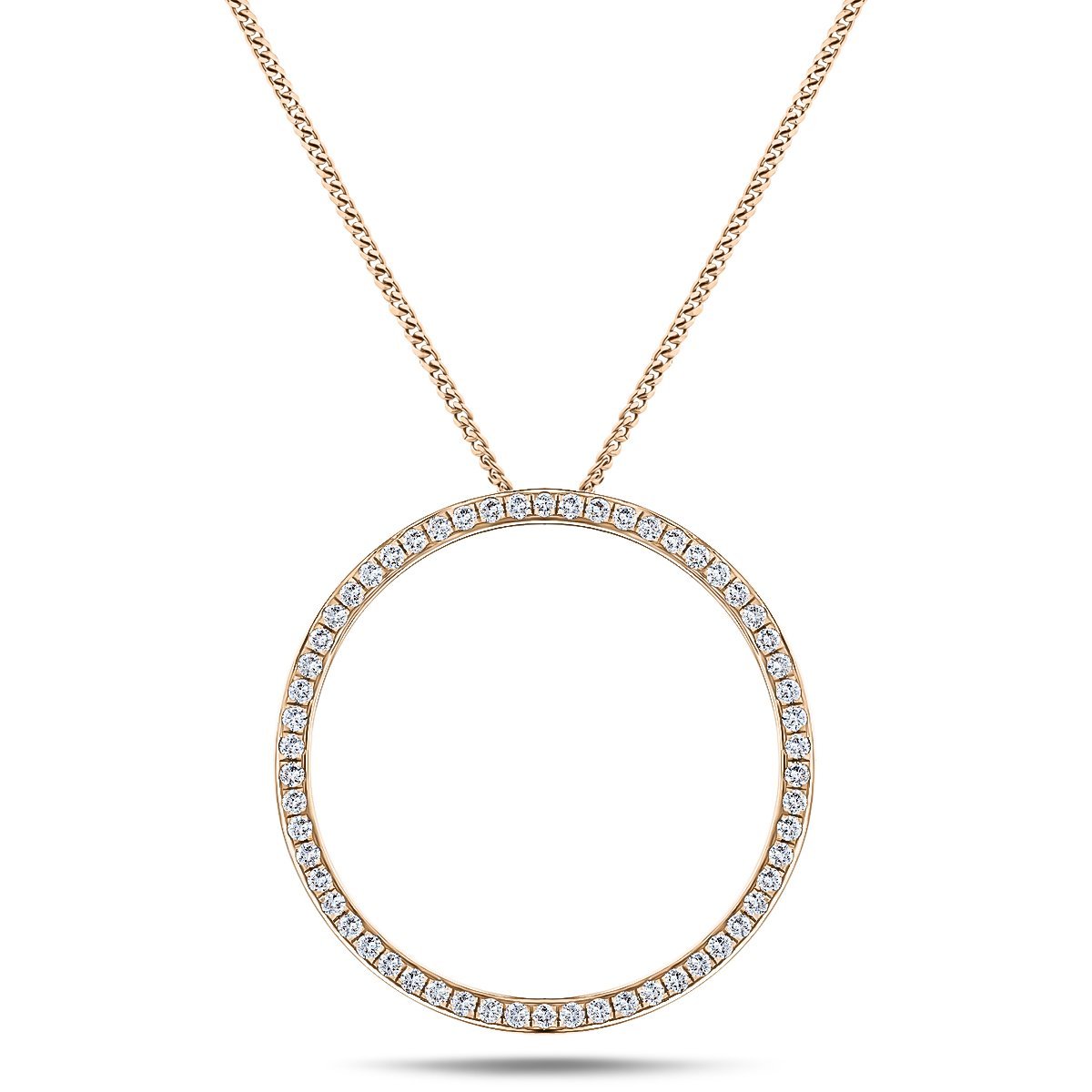 Diamond Circle of Life Necklace 0.50ct G/SI Quality in 18k Rose Gold - All Diamond