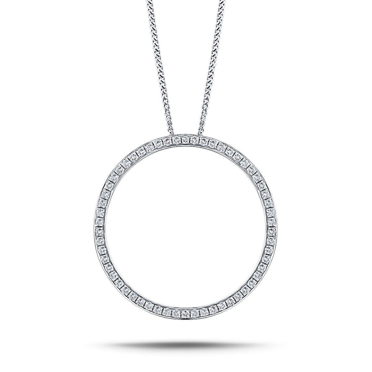 Diamond Circle of Life Necklace 0.50ct G/SI Quality in 18k White Gold - All Diamond