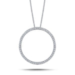 Diamond Circle of Life Necklace 0.70ct G/SI Quality in 18k White Gold - All Diamond