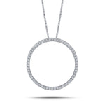 Diamond Circle of Life Necklace 1.00ct G/SI Quality in 18k White Gold - All Diamond