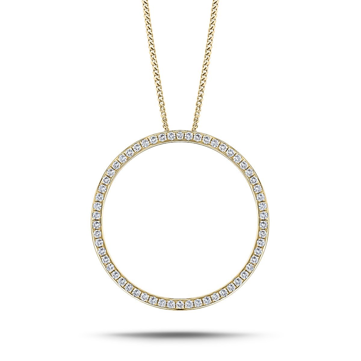 Diamond Circle of Life Necklace 1.00ct G/SI Quality in 18k Yellow Gold - All Diamond