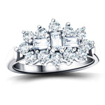 Diamond Cluster Boat Ring 0.50ct G/SI Quality in 18k White Gold - All Diamond