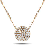 Diamond Cluster Circle Shape Necklace 0.40ct G/SI 18k Rose Gold - All Diamond