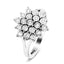 Diamond Cluster Floral Ring 3.00ct Look G/SI Quality in 9k White Gold - All Diamond