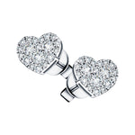 Diamond Cluster Heart Earrings 0.70ct G/SI 18k White Gold - All Diamond