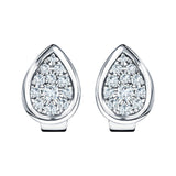 Diamond Cluster Pear Earrings 0.20ct G/SI Quality 18k White Gold - All Diamond