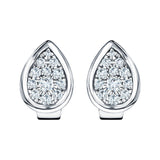 Diamond Cluster Pear Earrings 0.20ct G/SI Quality 18k White Gold - All Diamond