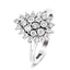 Diamond Cluster Pear Ring 3.00ct Look G/SI Quality in 9k White Gold - All Diamond
