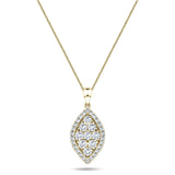 Diamond Cluster Pendant Necklace 0.60ct G/SI 18k Yellow Gold 9.1x21.5 - All Diamond