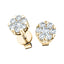 Diamond Cluster Stud Earrings 0.60ct G/SI Quality in 18k Yellow Gold - All Diamond