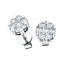 Diamond Cluster Stud Earrings 1.10ct G/SI Quality in 18k White Gold - All Diamond