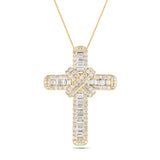 Diamond Cross Baguette & Round Diamonds 5.40ct In 18k Yellow Gold - All Diamond