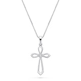 Diamond Cross Necklace With 0.06ct G/SI Diamonds in 9k White Gold - All Diamond