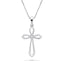 Diamond Cross Necklace With 0.06ct G/SI Diamonds in 9k White Gold - All Diamond