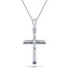 Diamond Cross Necklace with 0.11ct G/SI Diamonds in 9K White Gold - All Diamond