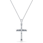 Diamond Cross Necklace with 0.11ct G/SI Quality Diamonds 9K White Gold - All Diamond